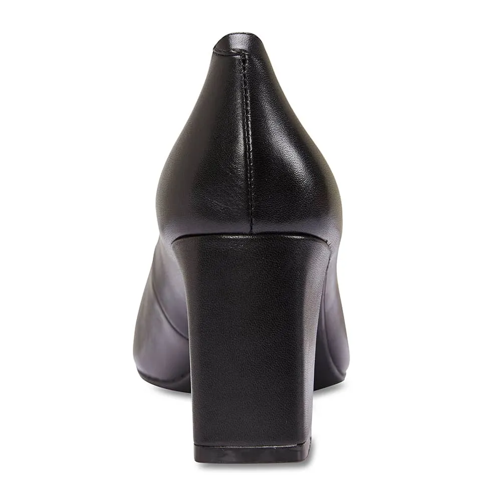 Paige Heel in Black Leather