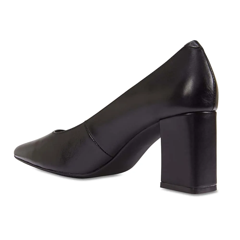 Paige Heel in Black Leather