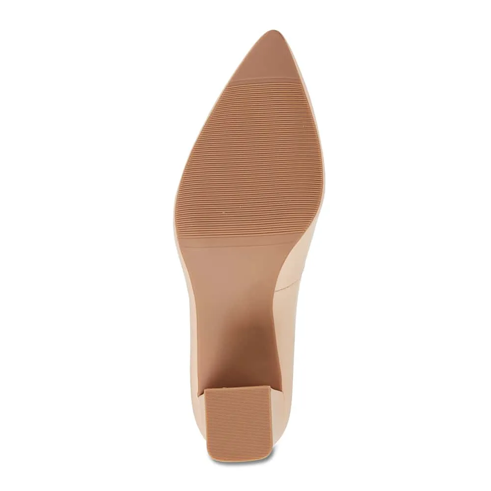 Paige Heel in Nude Leather