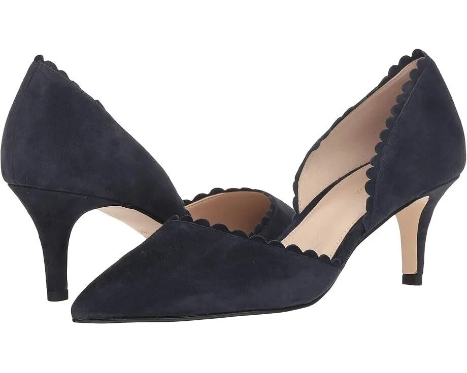 Pelle Moda Kenny Pump Women's 11 Black Suede Pointed Toe Kitten Heel FZP434 (Black,11)