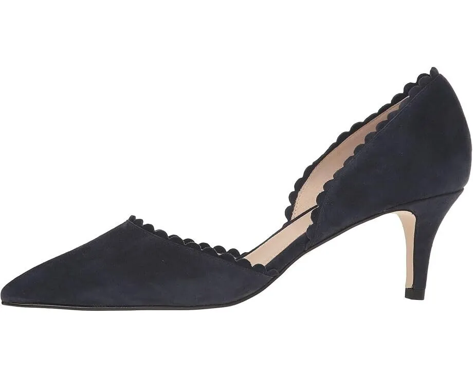 Pelle Moda Kenny Pump Women's 11 Black Suede Pointed Toe Kitten Heel FZP434 (Black,11)