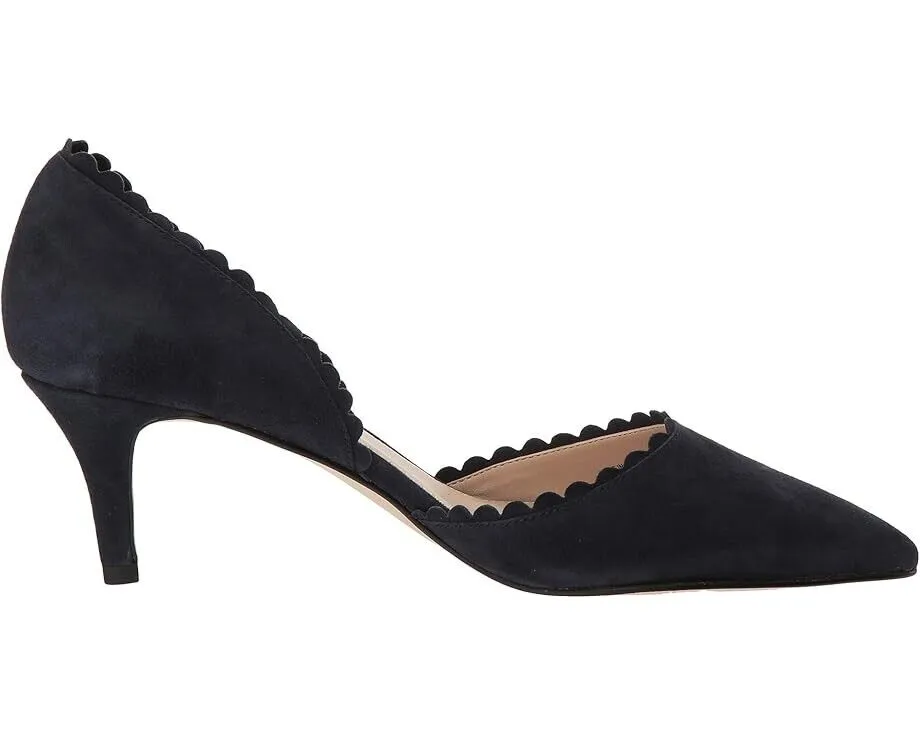 Pelle Moda Kenny Pump Women's 11 Black Suede Pointed Toe Kitten Heel FZP434 (Black,11)