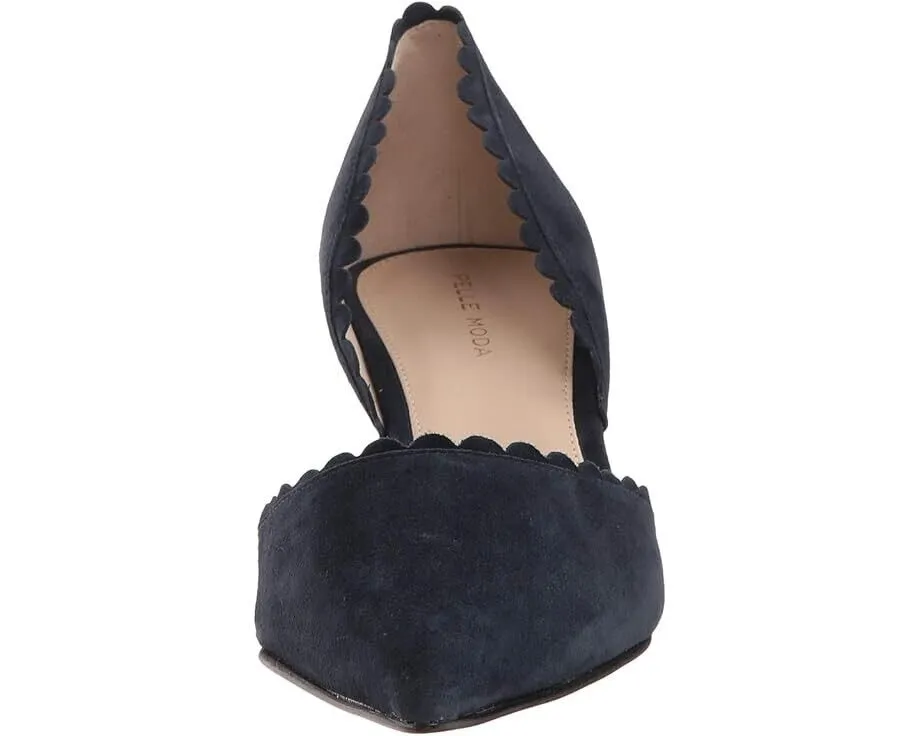 Pelle Moda Kenny Pump Women's 11 Black Suede Pointed Toe Kitten Heel FZP434 (Black,11)