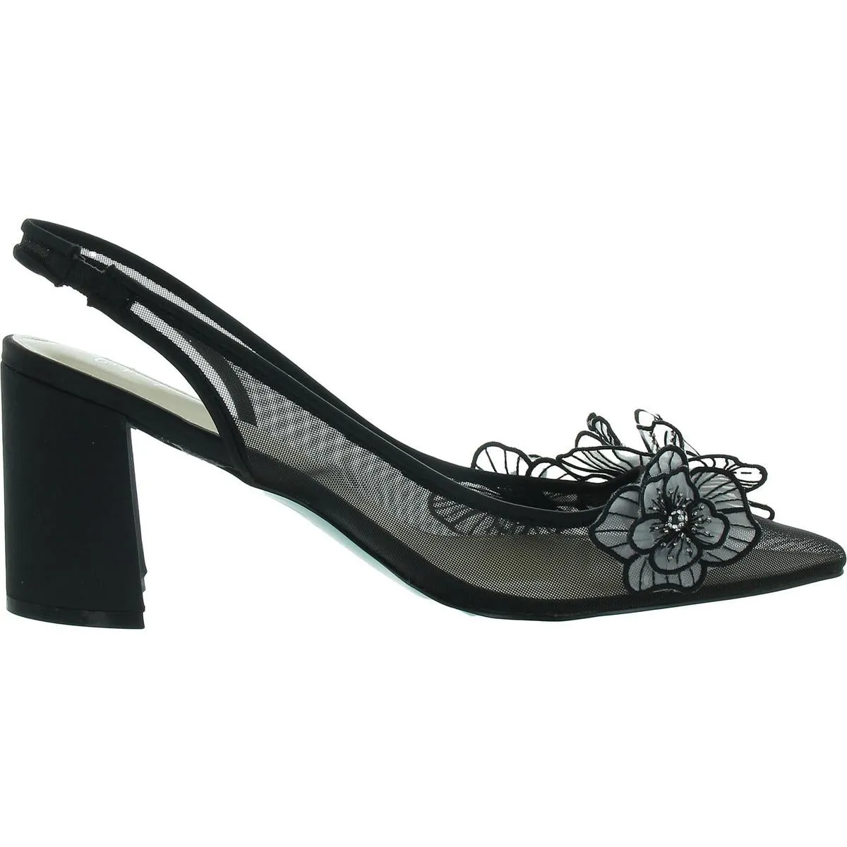 Petra Womens Pointed Toe Floral Slingback Heels