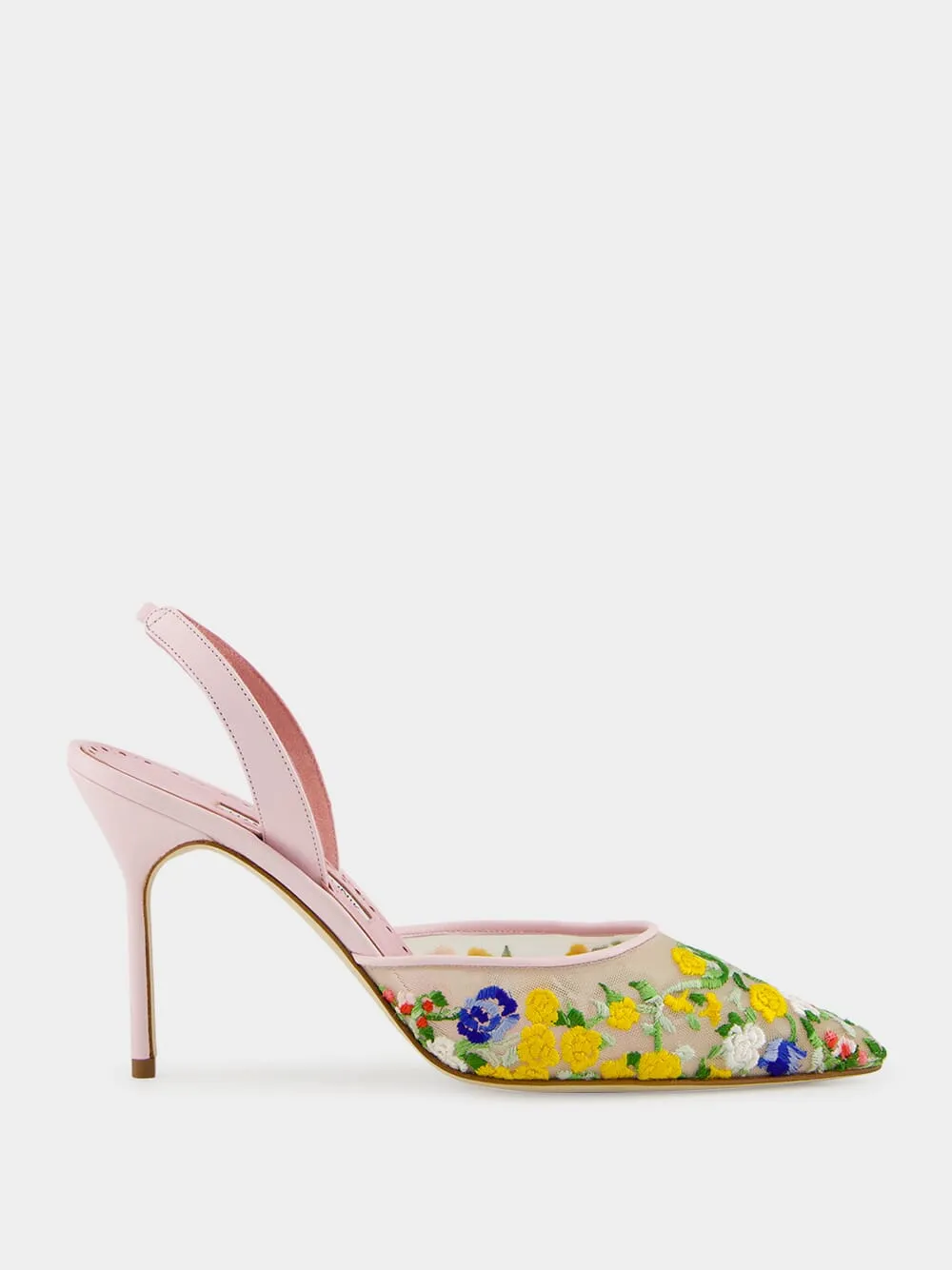 Pink Jardoline Tora Mesh Slingback Pumps
