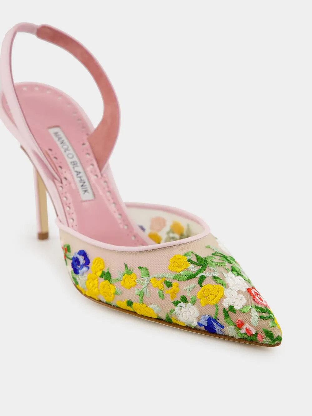 Pink Jardoline Tora Mesh Slingback Pumps