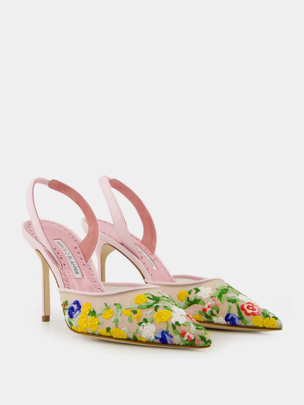 Pink Jardoline Tora Mesh Slingback Pumps