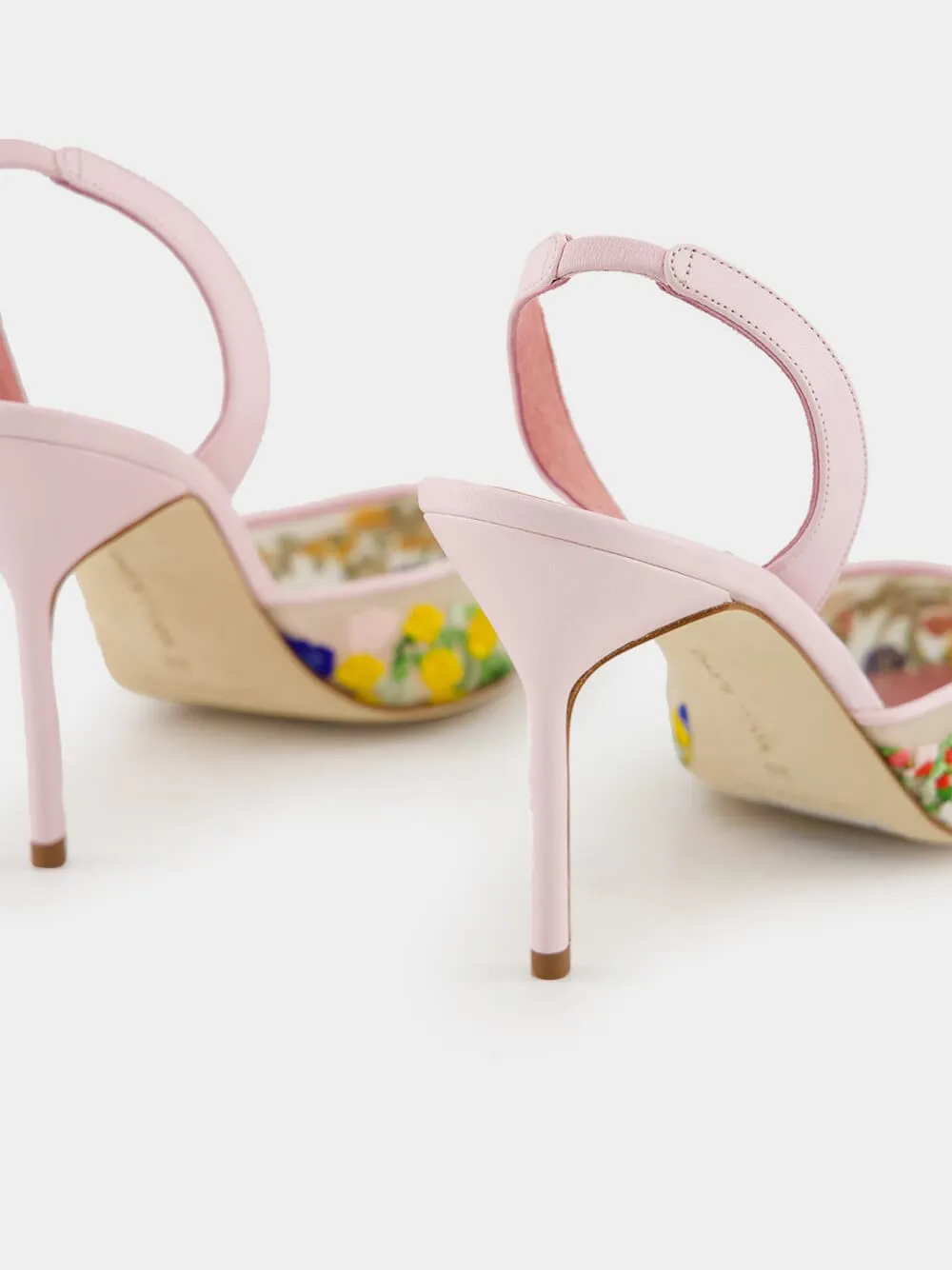 Pink Jardoline Tora Mesh Slingback Pumps