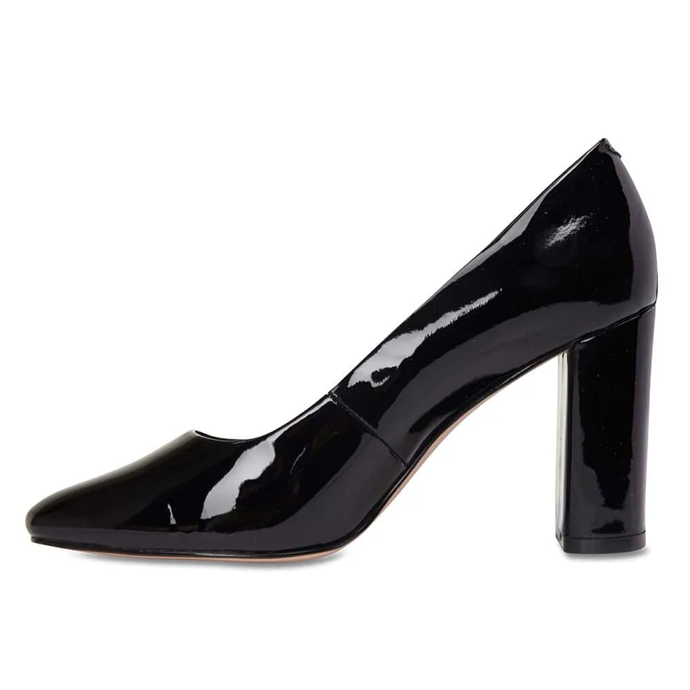Piper Heel in Black Patent