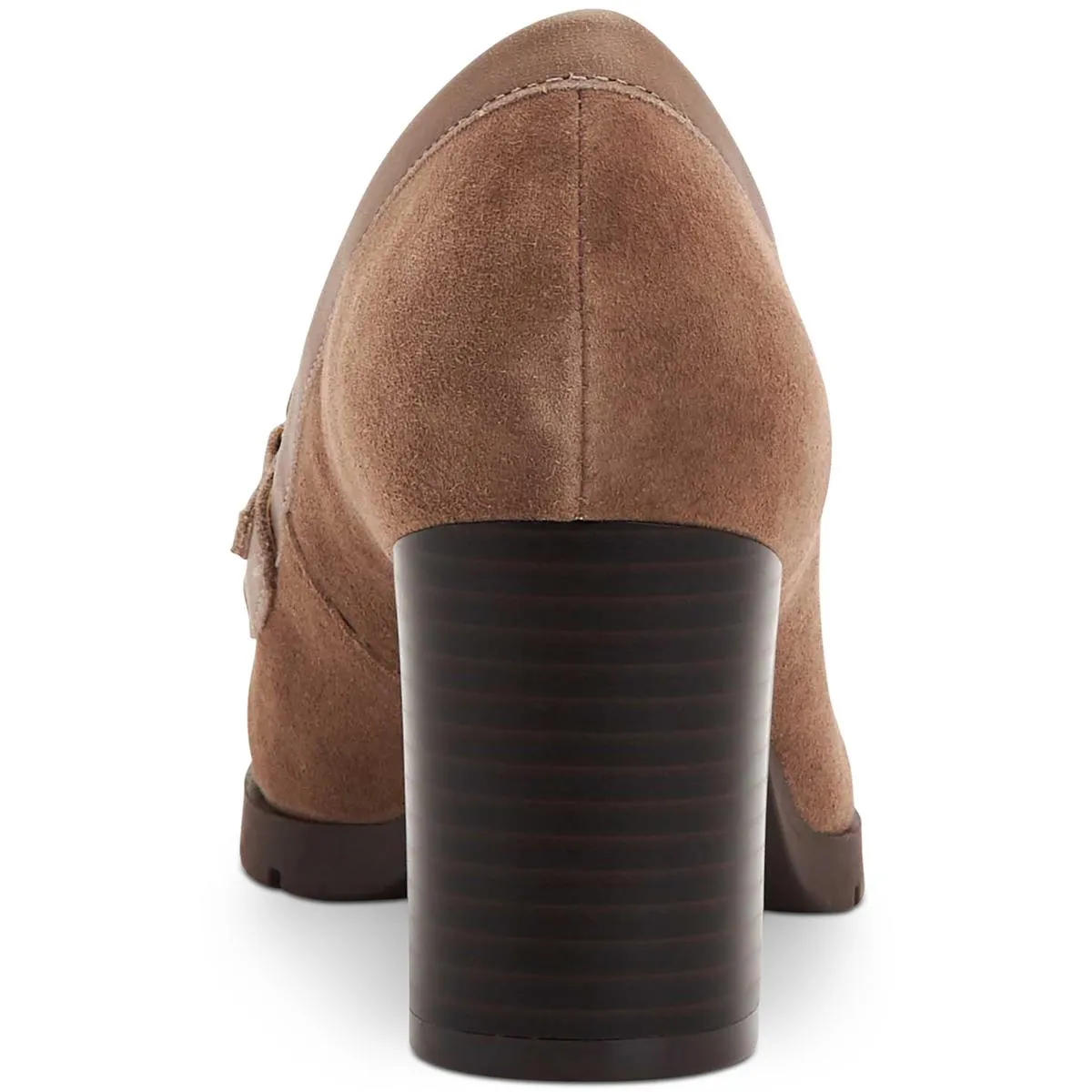 Porshaal Womens Suede Embellished Loafer Heels