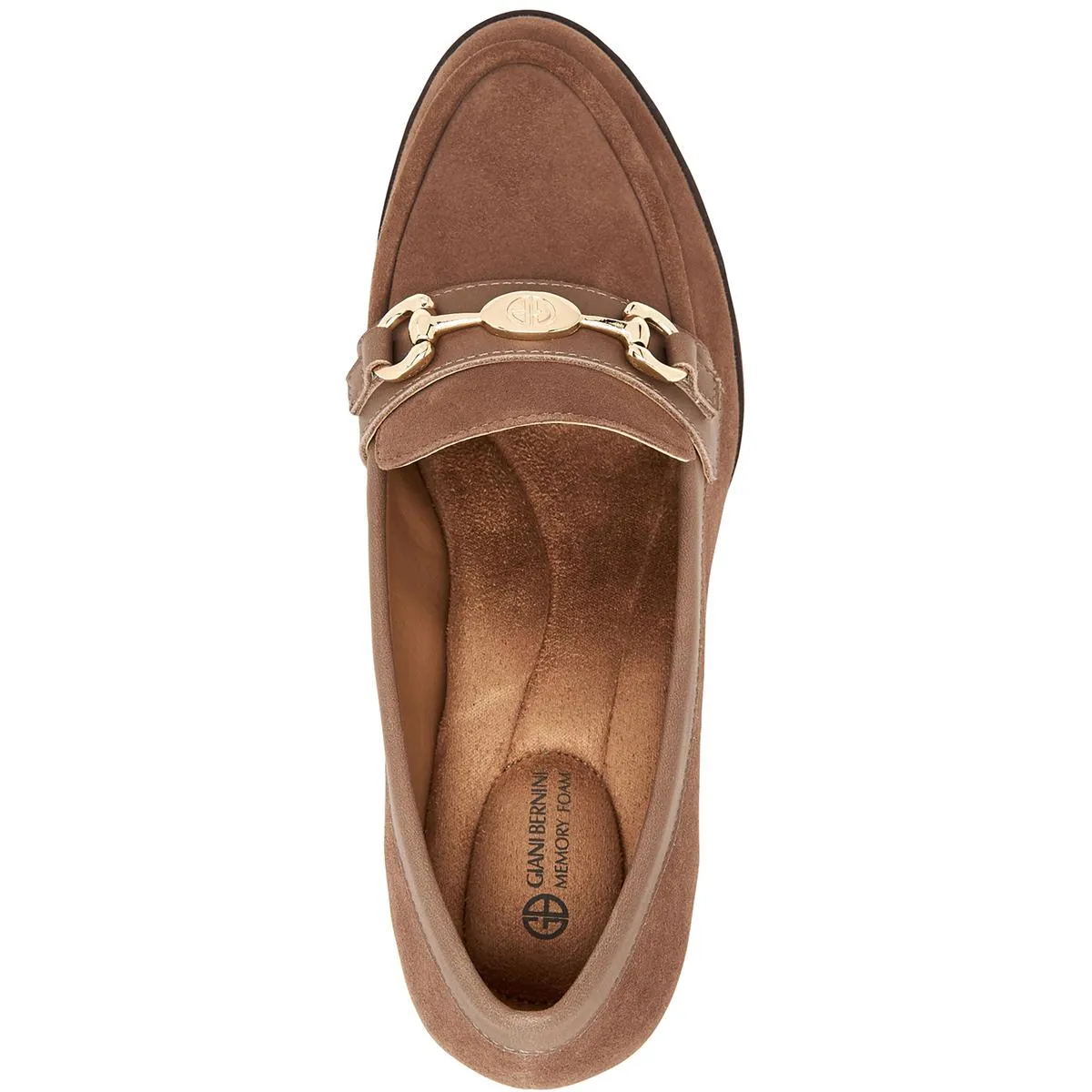 Porshaal Womens Suede Embellished Loafer Heels