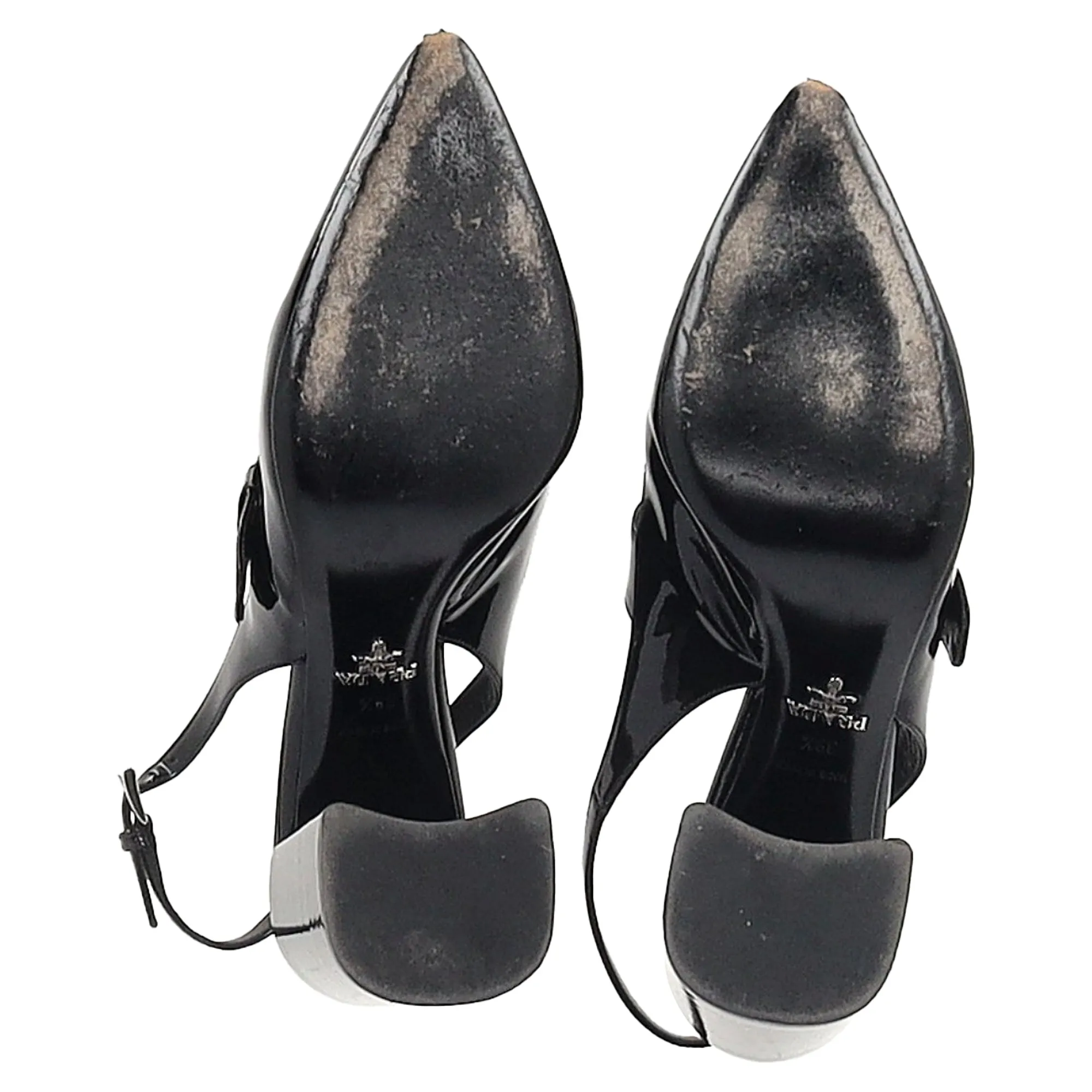 Prada Mary Jane Block-Heel Pumps in Black Leather