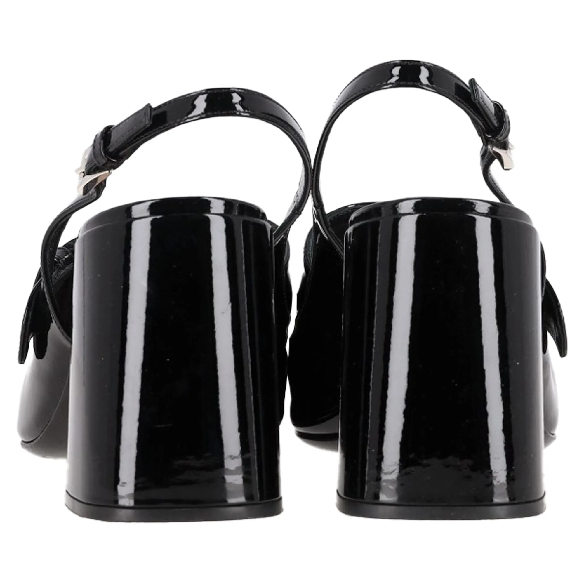 Prada Mary Jane Block-Heel Pumps in Black Leather