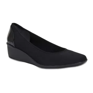 Prague Heel in Black Fabric