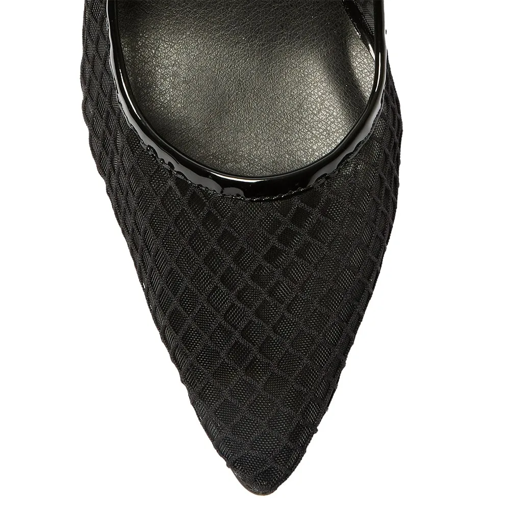 Province Heel in Black Mesh