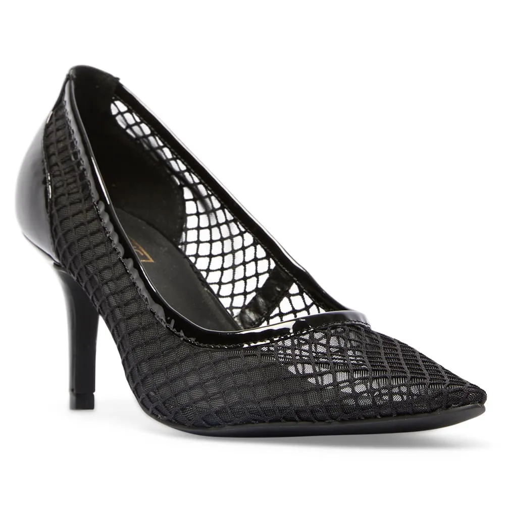 Province Heel in Black Mesh