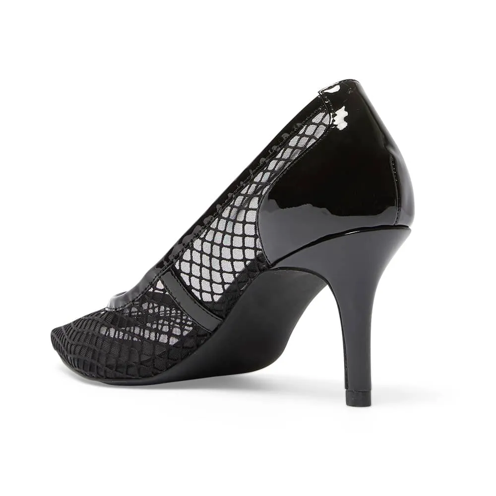 Province Heel in Black Mesh