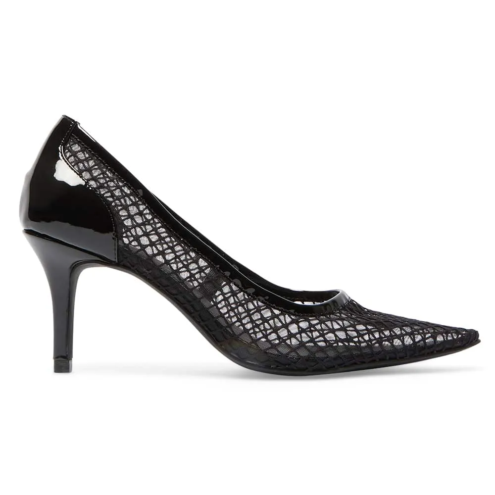 Province Heel in Black Mesh
