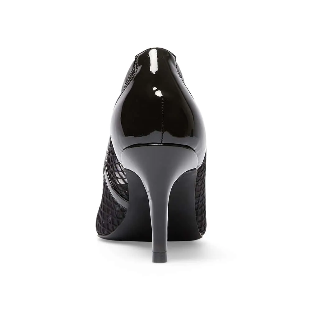 Province Heel in Black Mesh