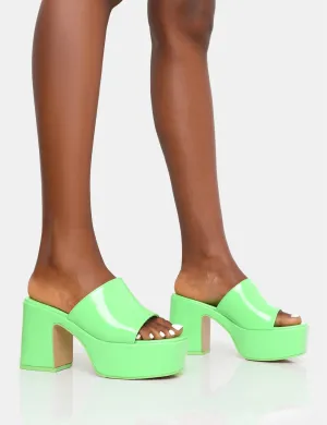 PUBLIC DESIRE - ARIEL GREEN PATENT HEELS