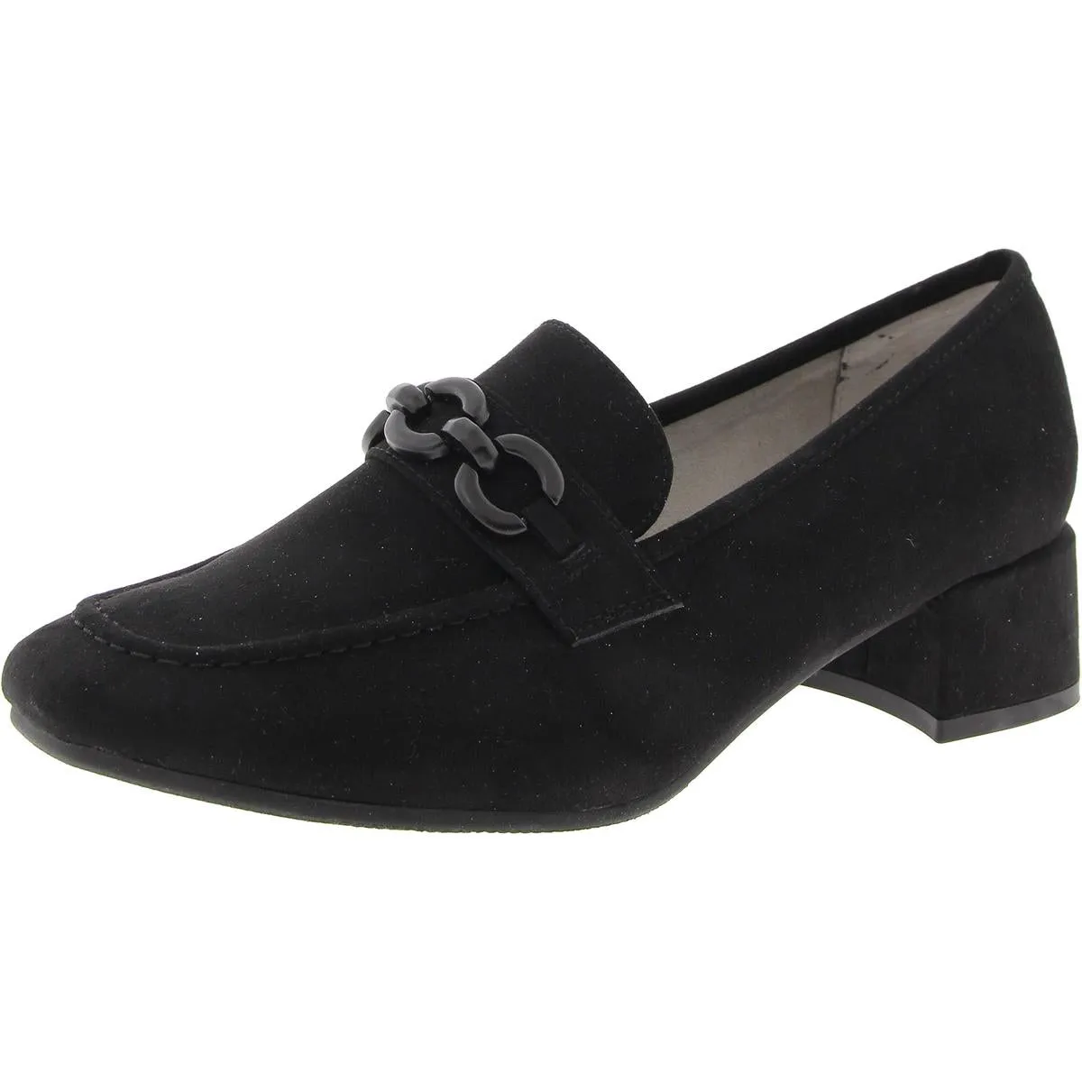 Quinbee Womens Padded Insole Slip On Loafer Heels