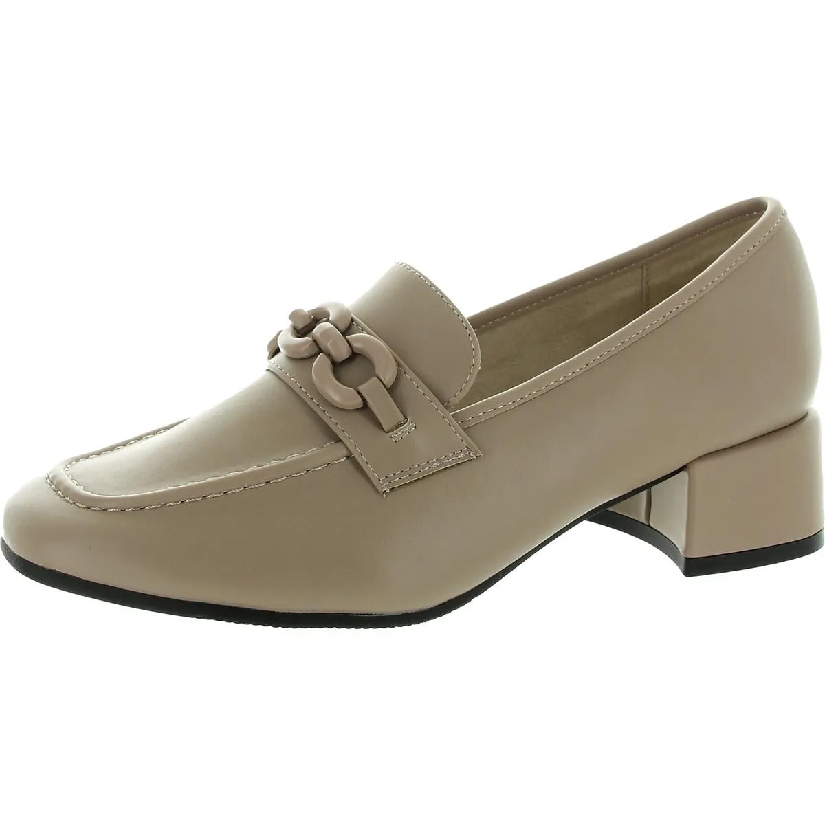 Quinbee Womens Padded Insole Slip On Loafer Heels