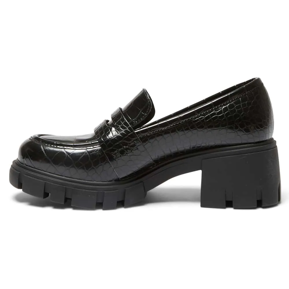 Quincy Loafer in Black Croc