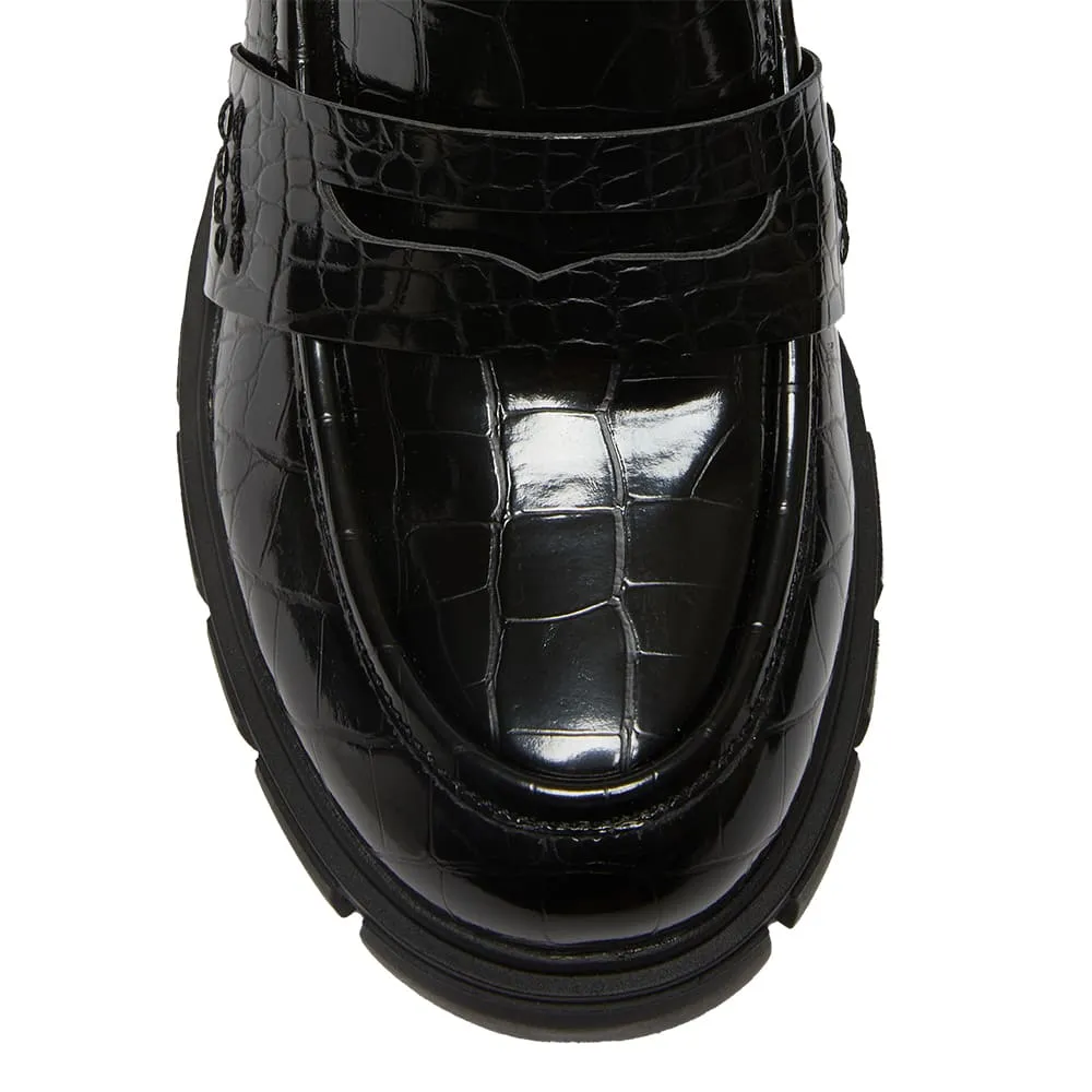 Quincy Loafer in Black Croc