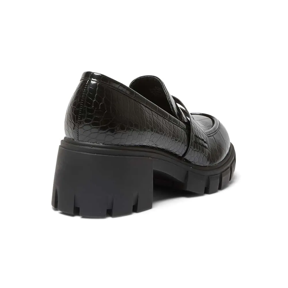 Quincy Loafer in Black Croc