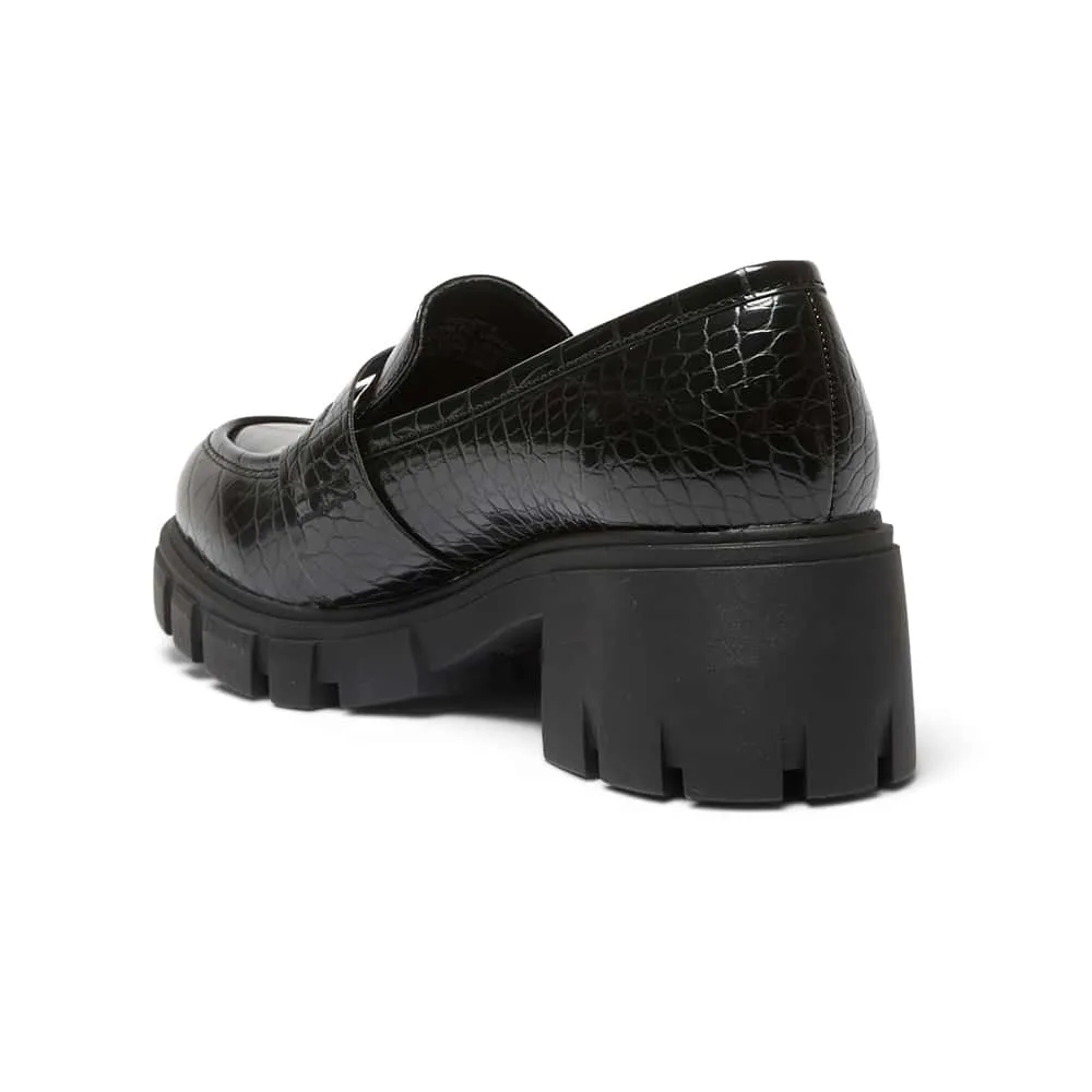 Quincy Loafer in Black Croc