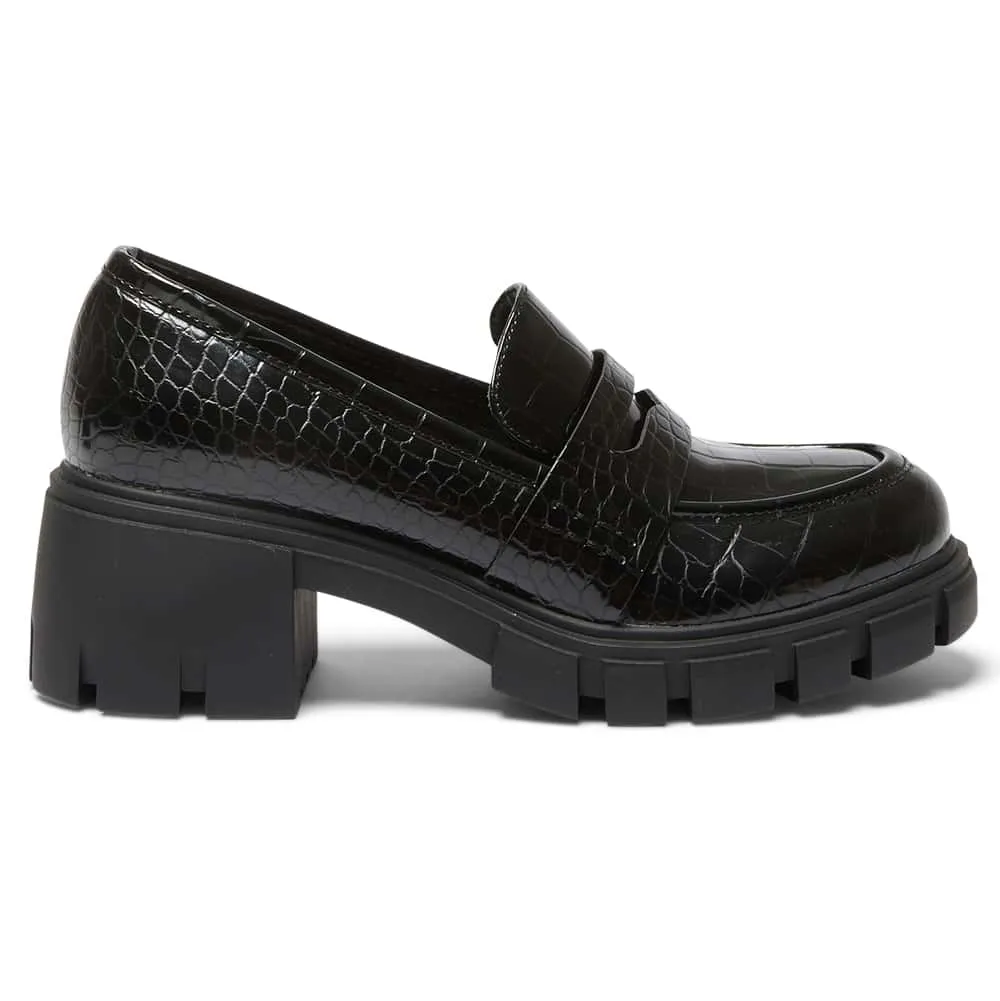 Quincy Loafer in Black Croc
