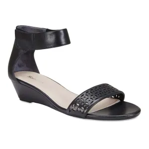 Quiz Heel in Black Leather