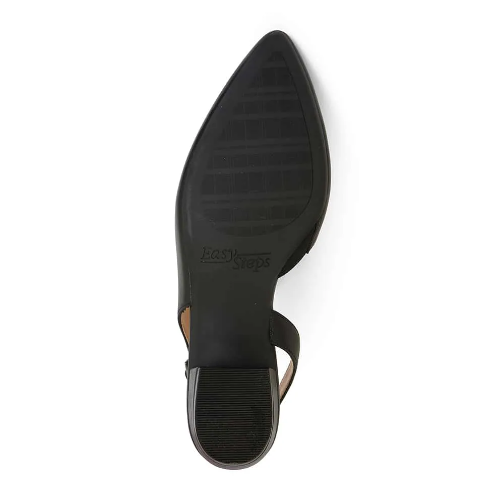 Ramsey Heel in Black Leather