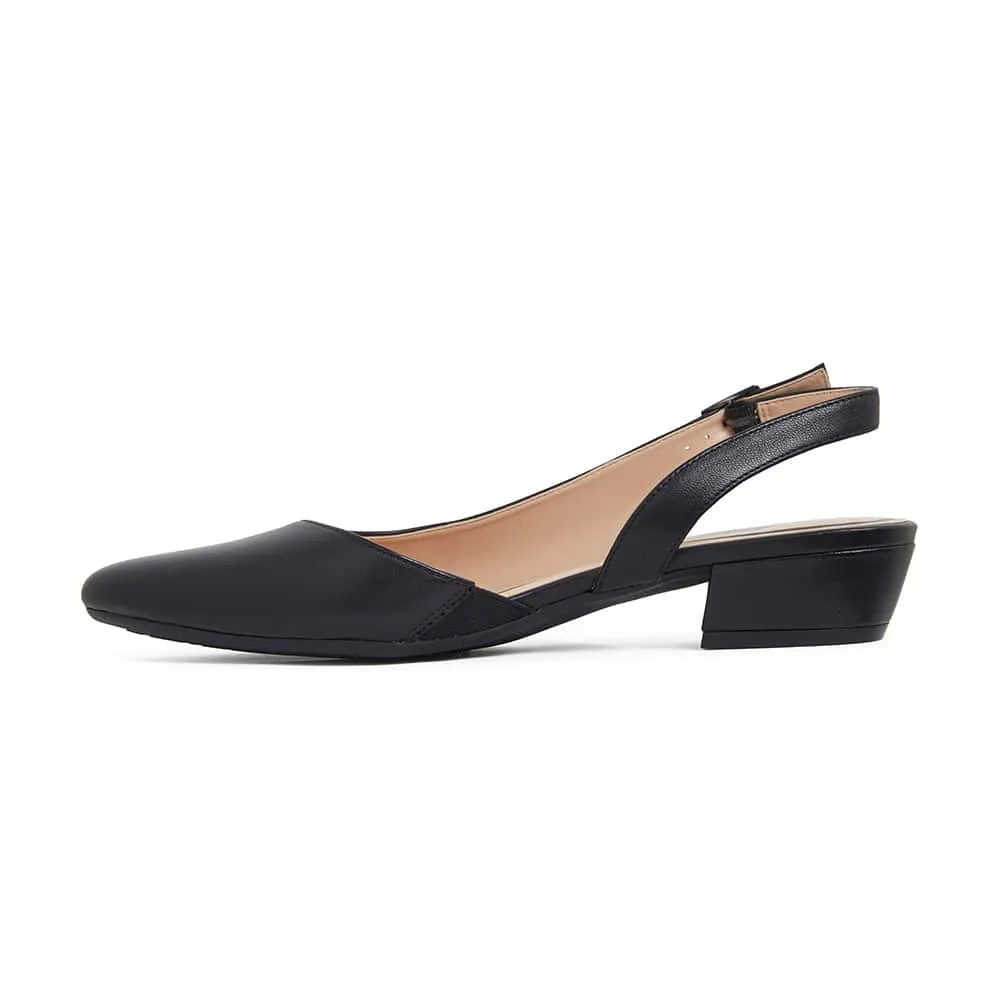 Ramsey Heel in Black Leather