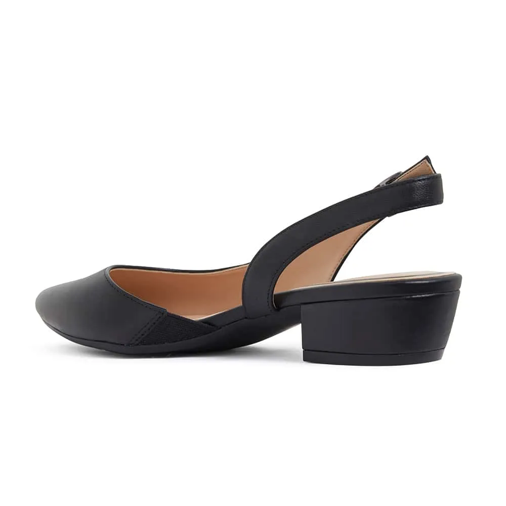 Ramsey Heel in Black Leather