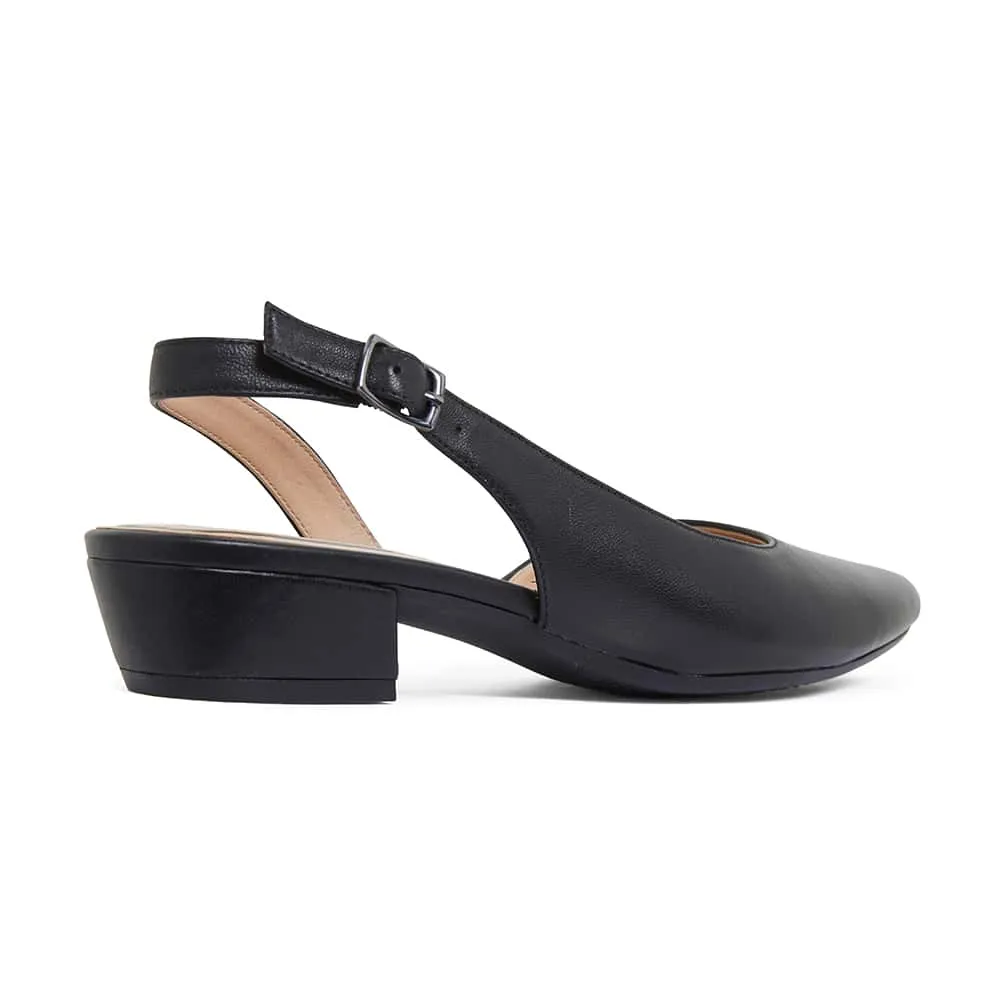 Ramsey Heel in Black Leather