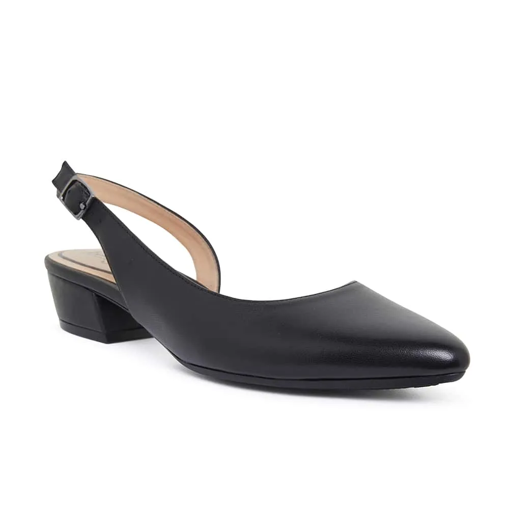 Ramsey Heel in Black Leather