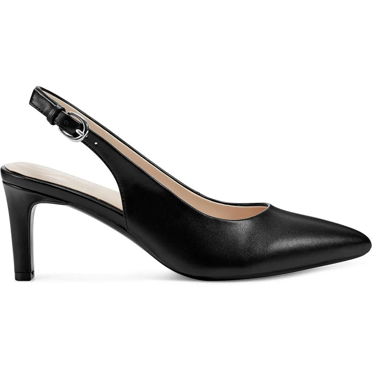 RAVEEN 3 Womens Faux Leather Cushioned Footbed Slingback Heels