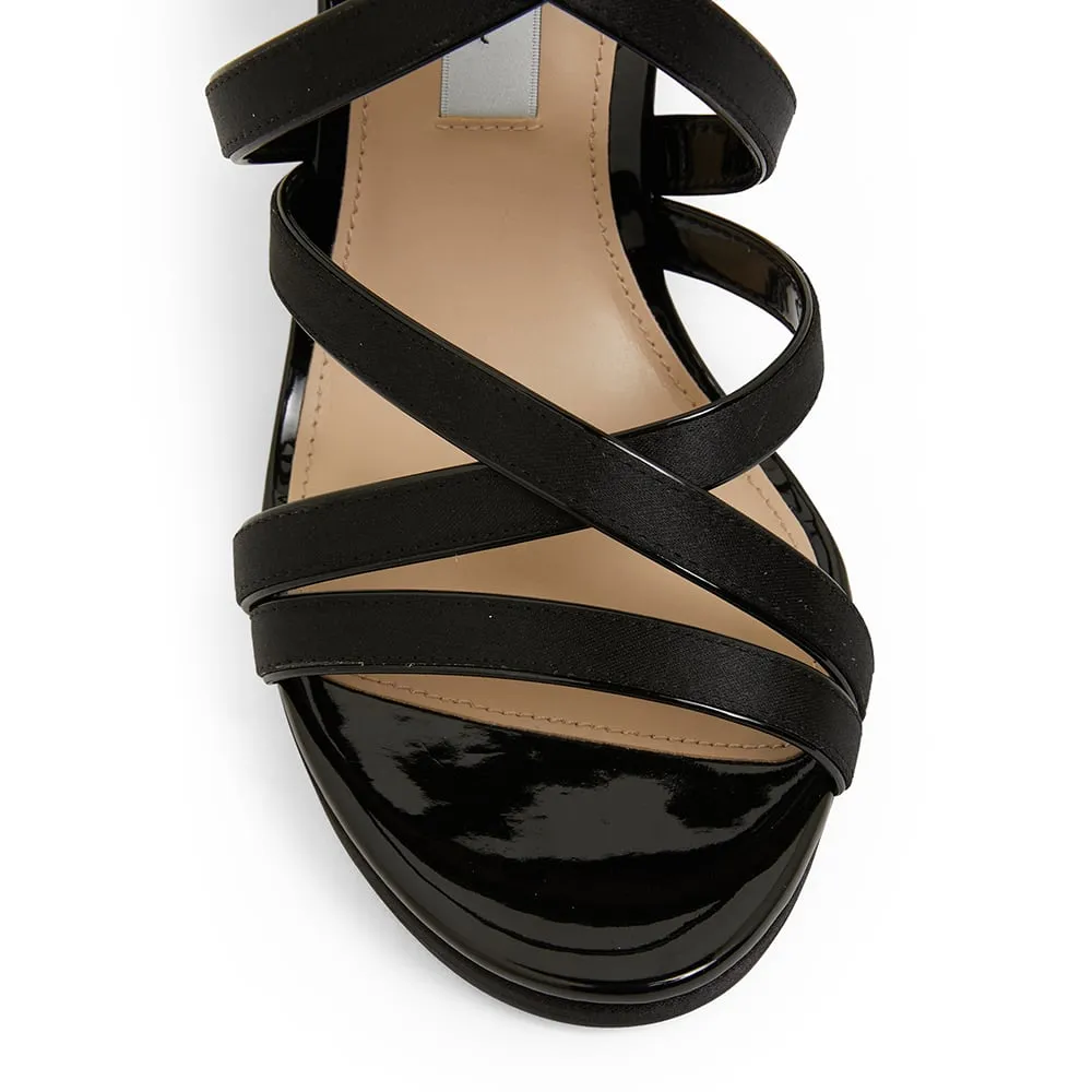 Reatha Heel in Noir Satin