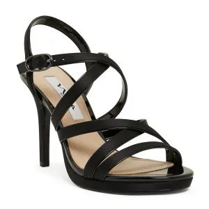 Reatha Heel in Noir Satin