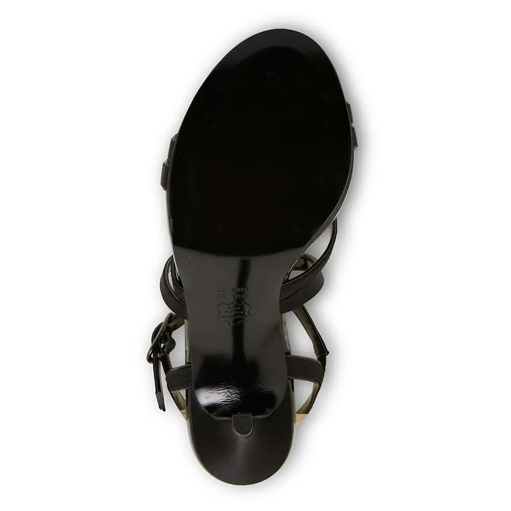 Reatha Heel in Noir Satin