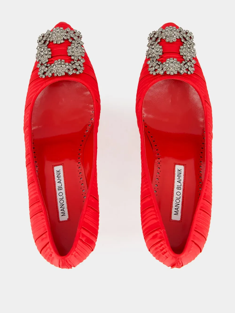 Red Satin Hangisi Pumps