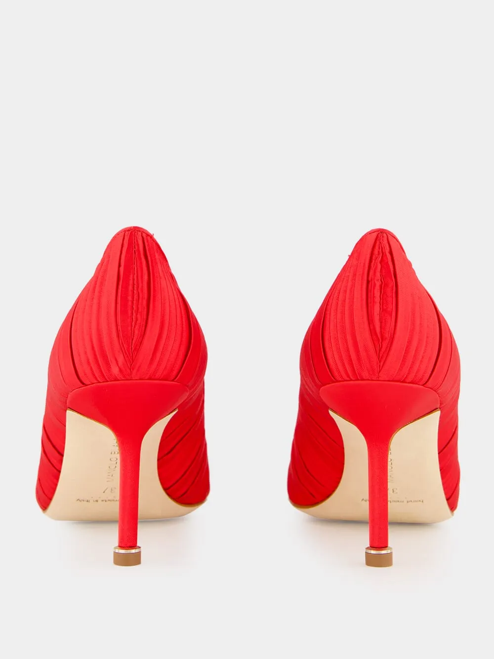 Red Satin Hangisi Pumps