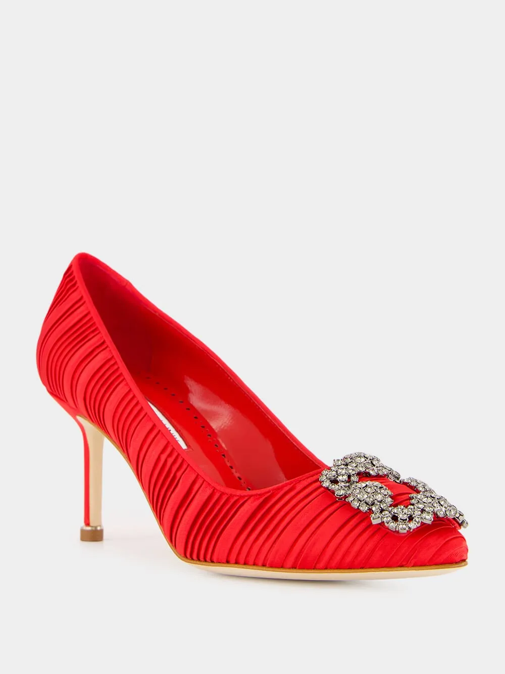 Red Satin Hangisi Pumps