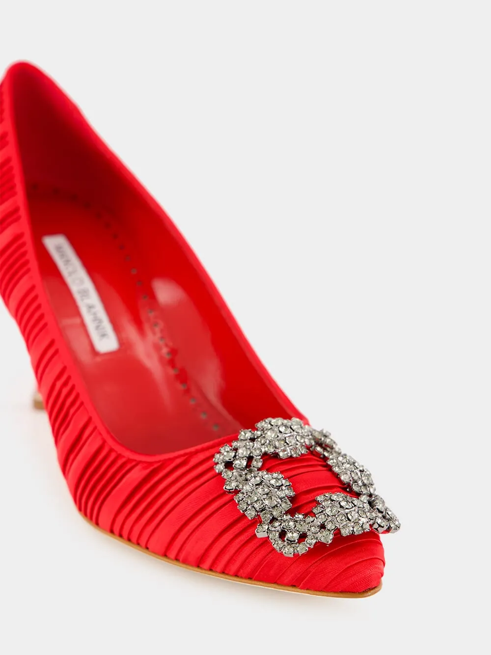 Red Satin Hangisi Pumps