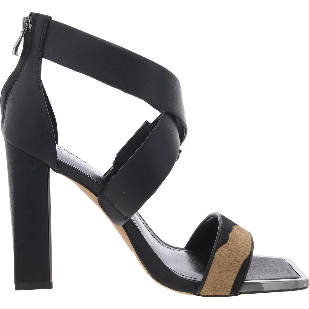 Revelyn Womens Buckle Leather Block Heels