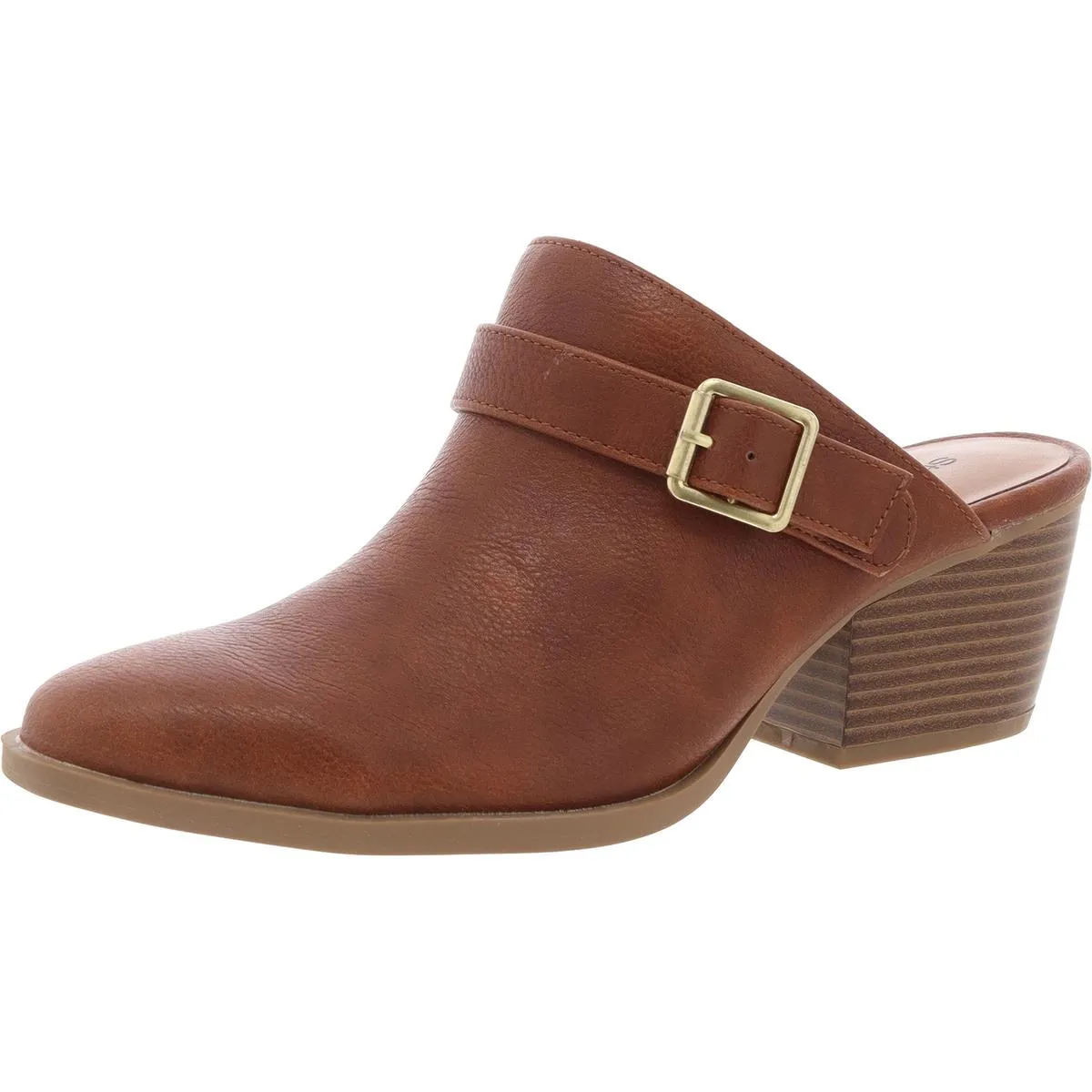 Rhiana Womens Faux Leather Slip On Mules