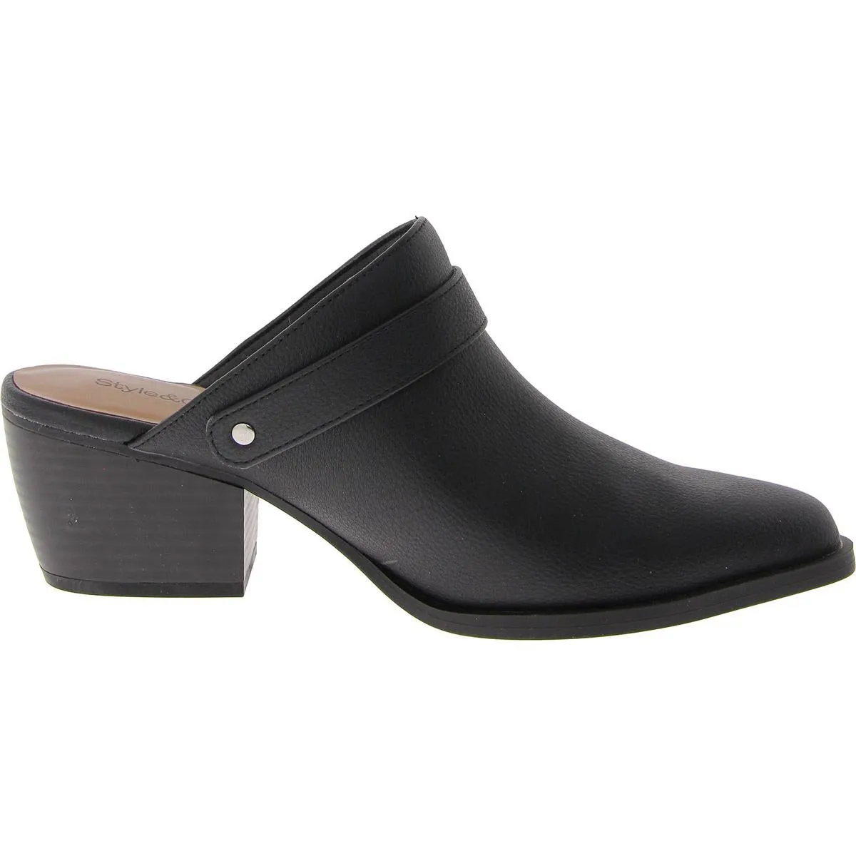 Rhiana Womens Faux Leather Slip On Mules