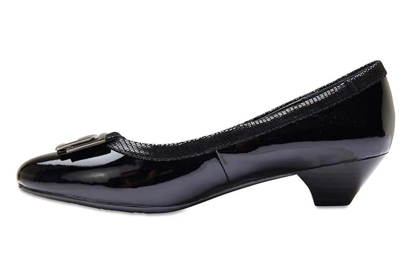 Rhianna Heel in Black Patent