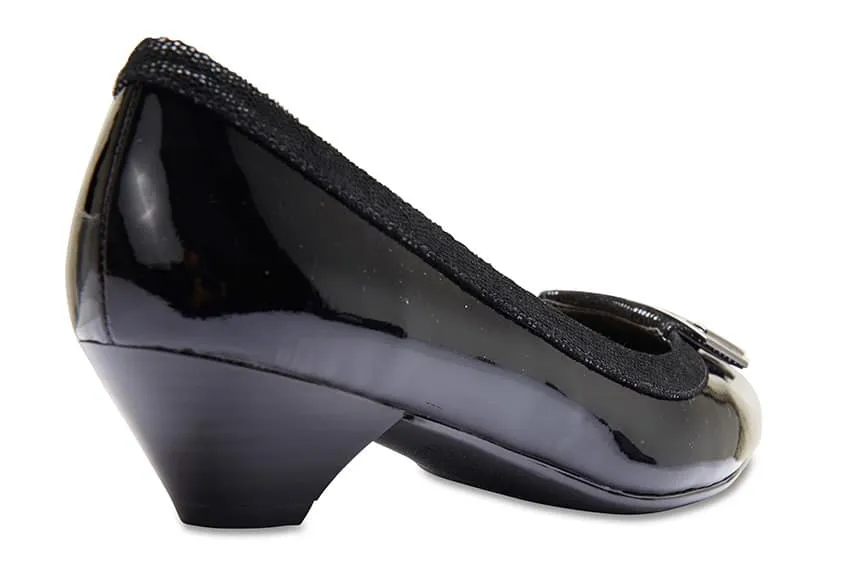 Rhianna Heel in Black Patent